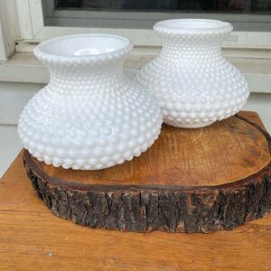 Elegant Vintage White Hobnail Lamp Shades